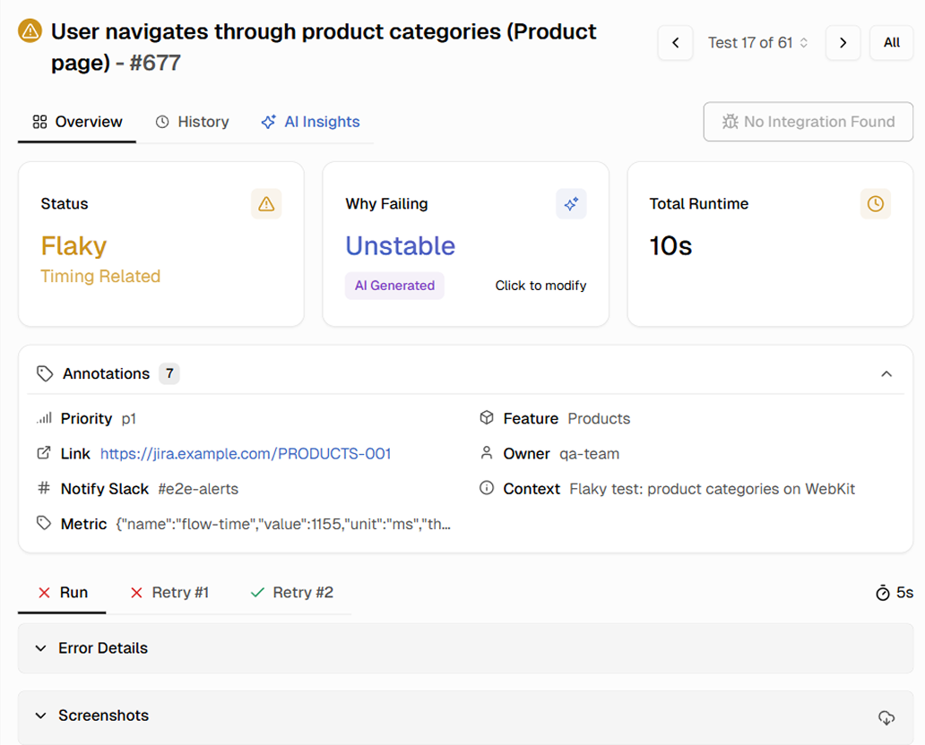 Review flaky tests by root cause